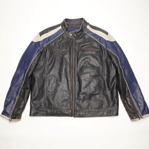 Wilsons Leather M Julian Racer Motorcycle Moto Jacket Size XL